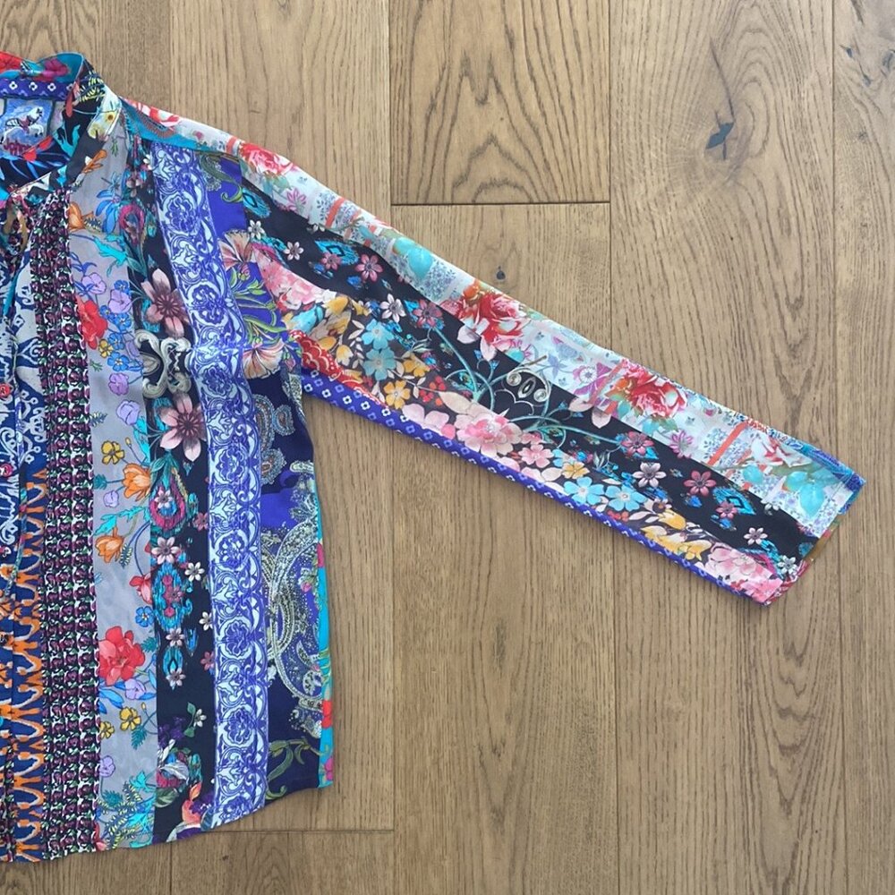 Johnny Was Treble Sofia Patchwork Floral-Print Bl… - image 7